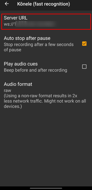 Server URL configuration